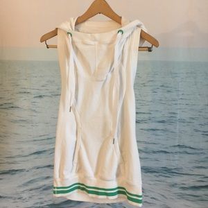 Lululemon white and green vest with hood.